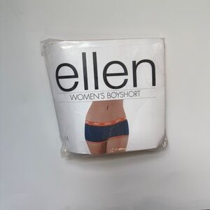 Ellen Women’s Boyshort Underwear • Navy & Orange • Size M • New in Package